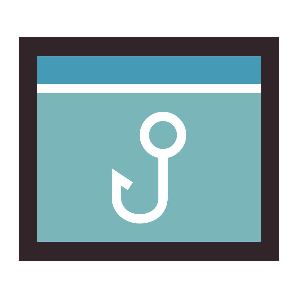 retro style phishing icon