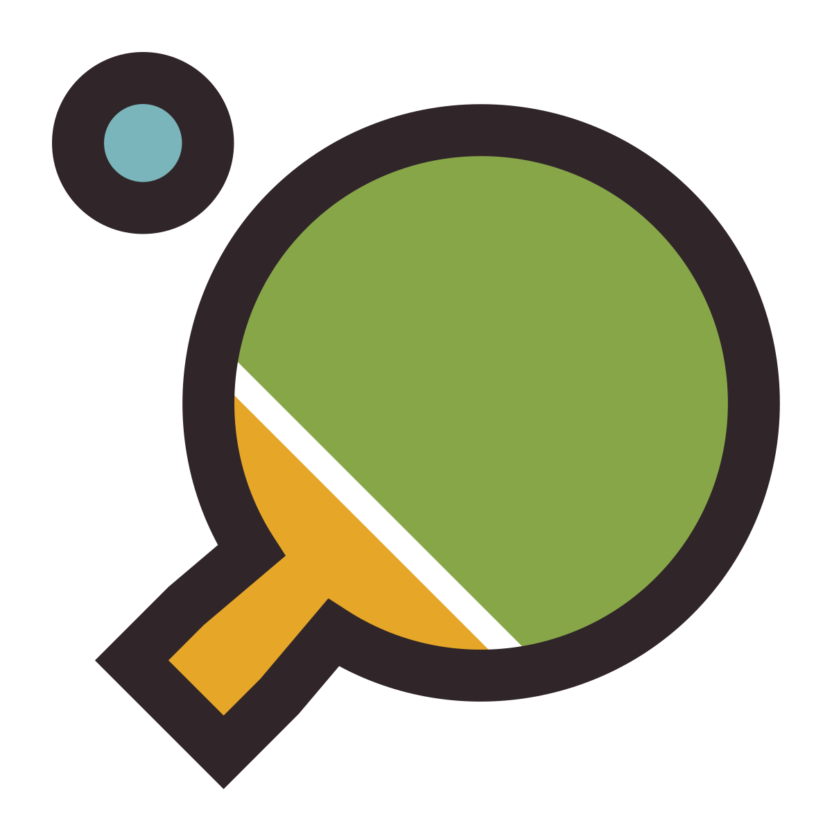 retro style ping pong icon