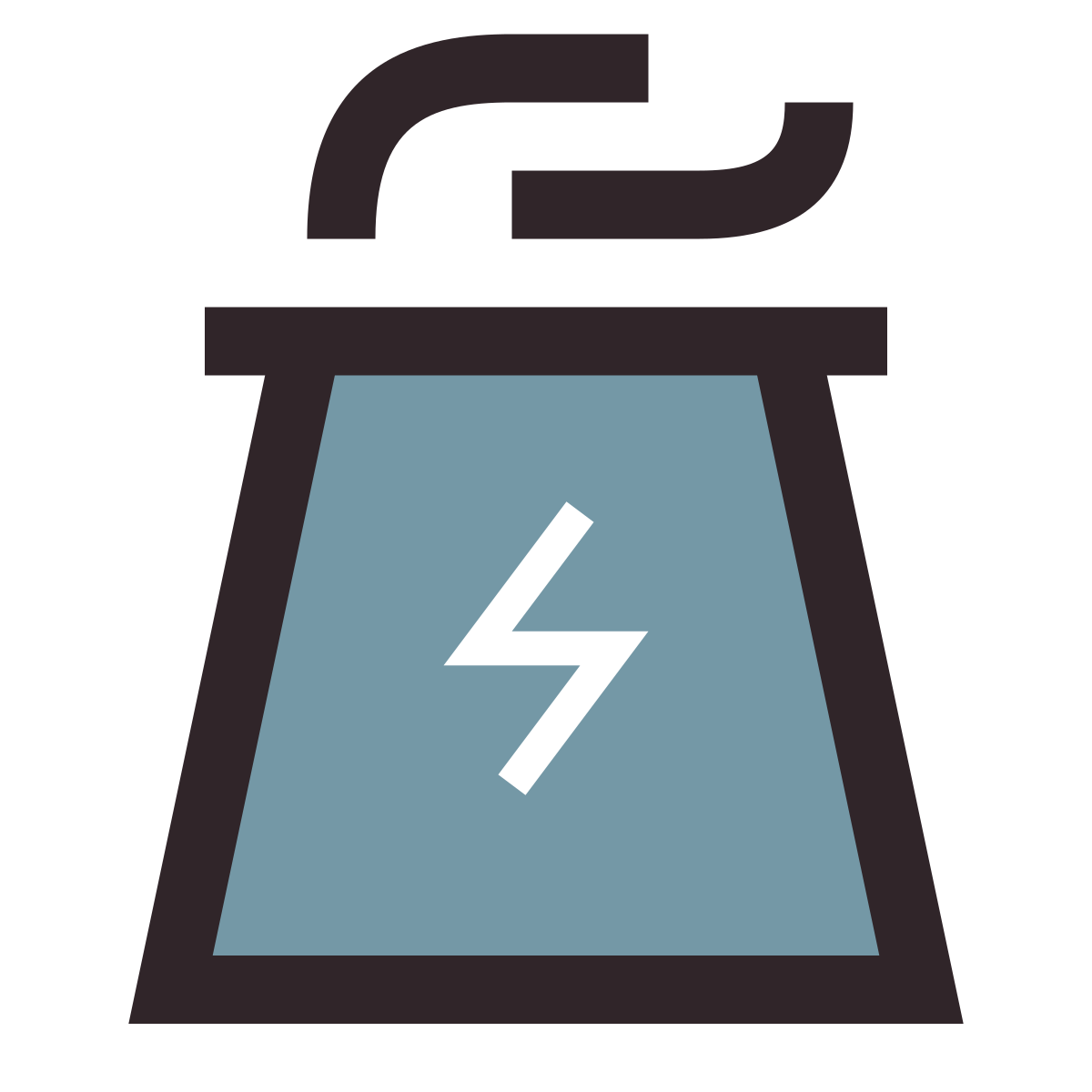 retro style power plant icon