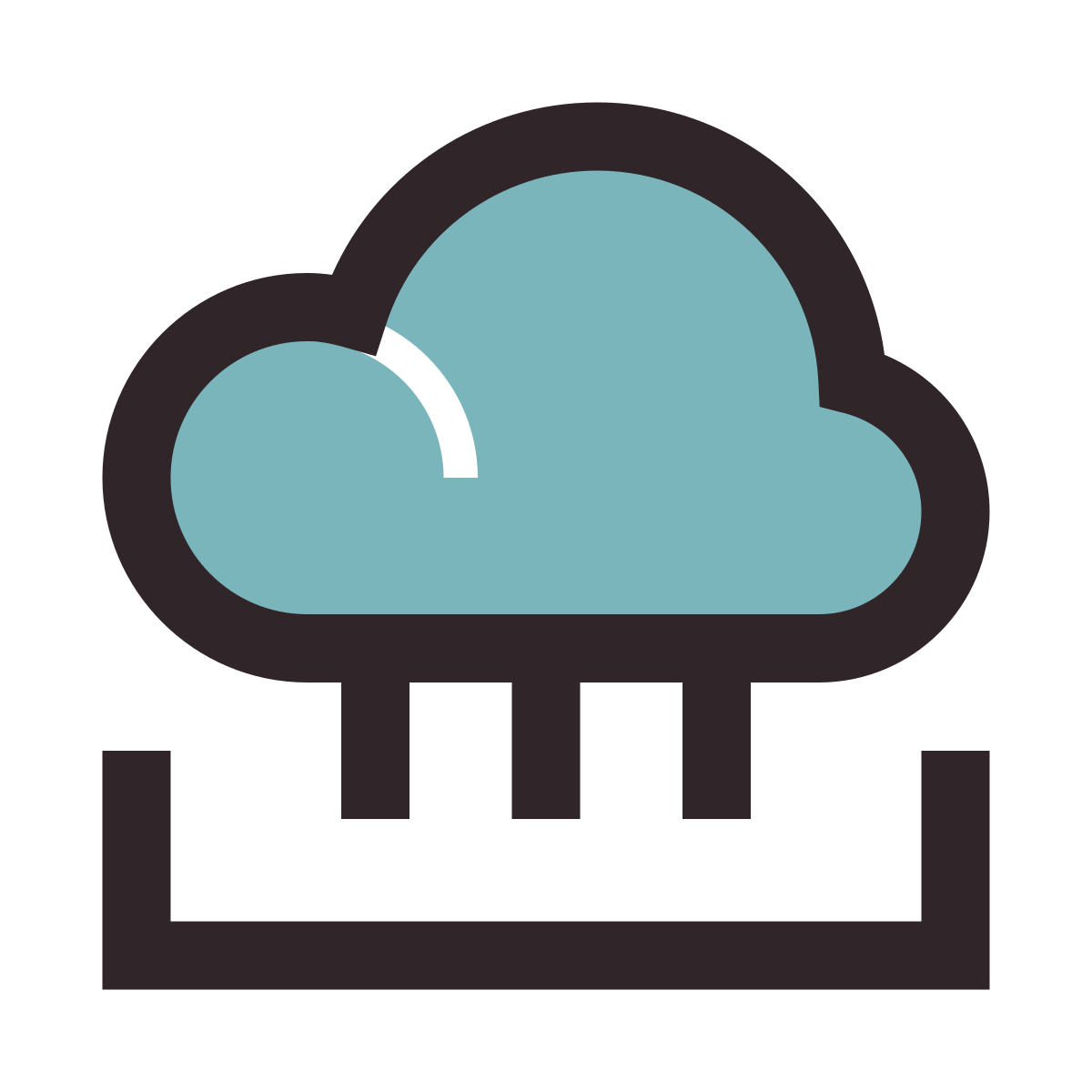 retro style rainwater catchment icon