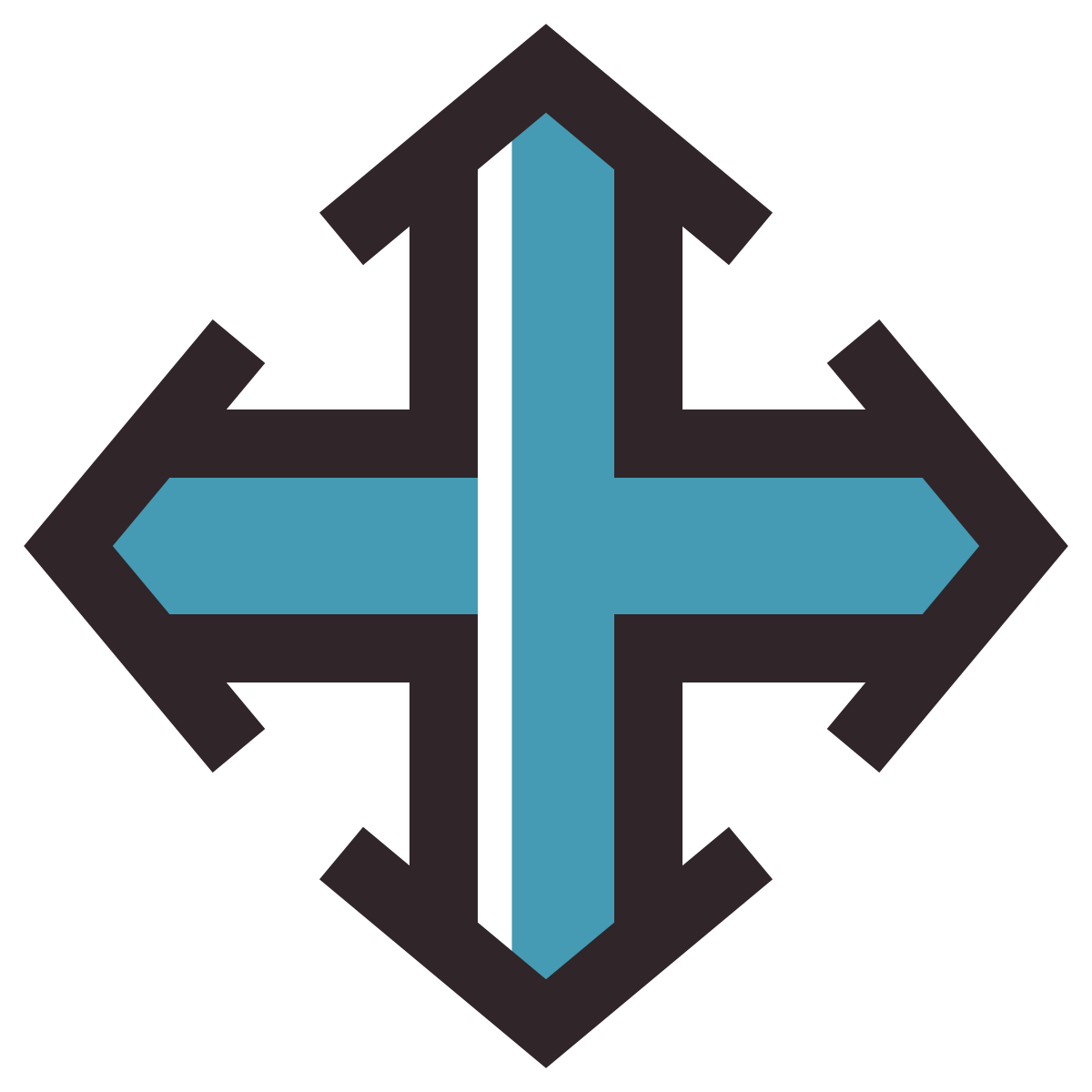 retro style resize four directions icon