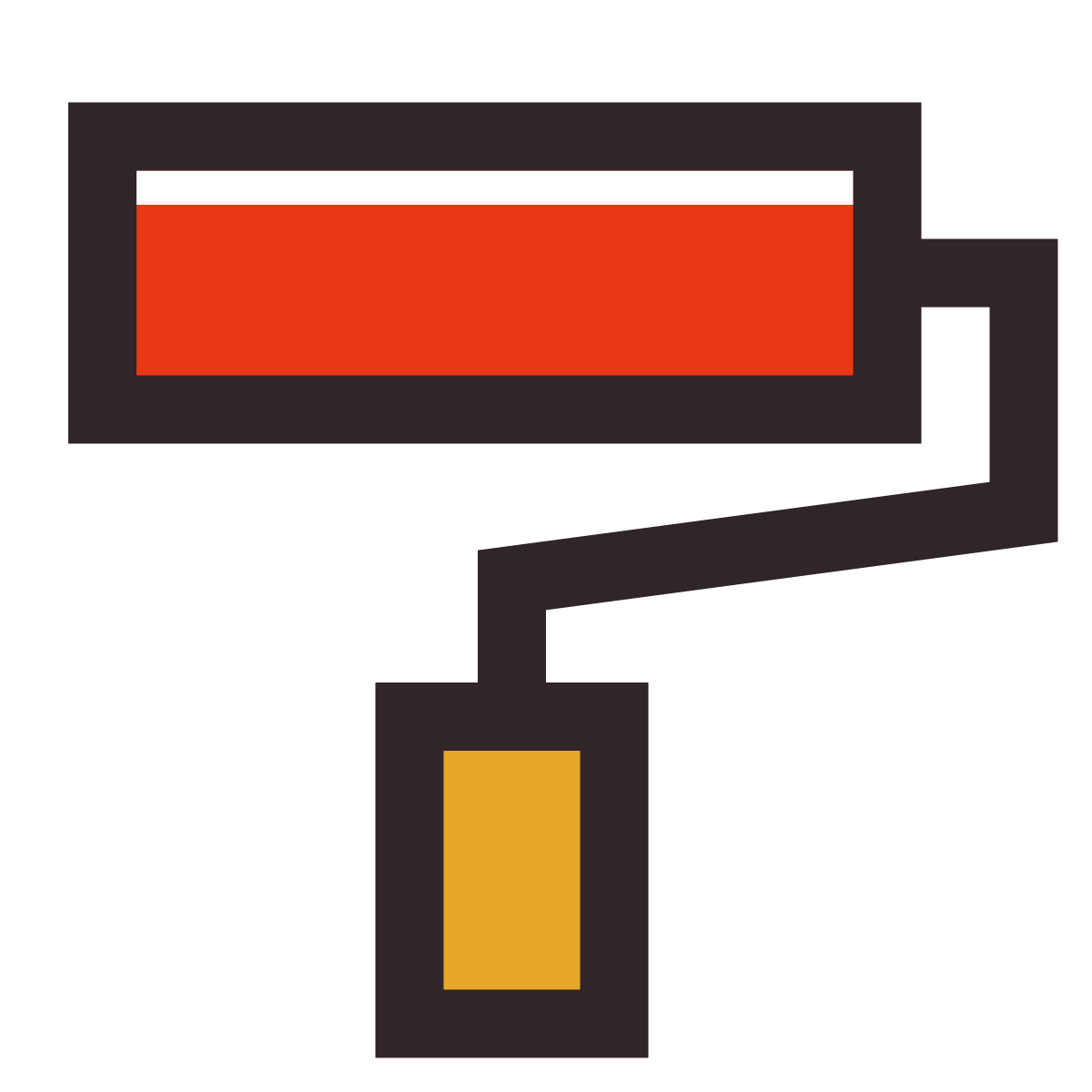 retro style roller brush icon
