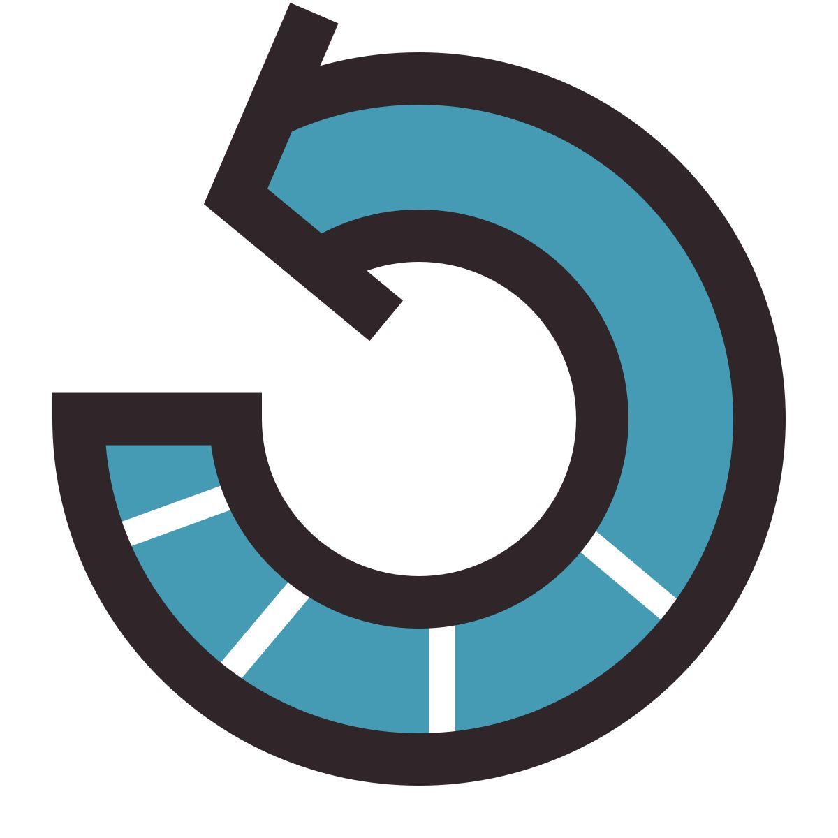 retro style rotate left icon