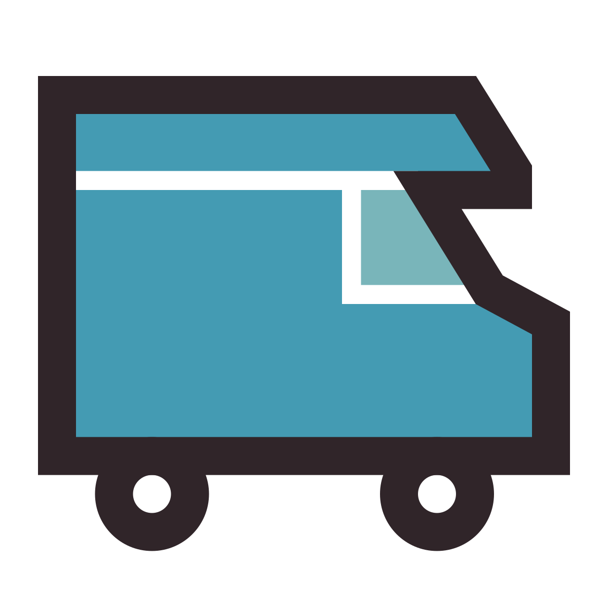 retro style rv campground icon