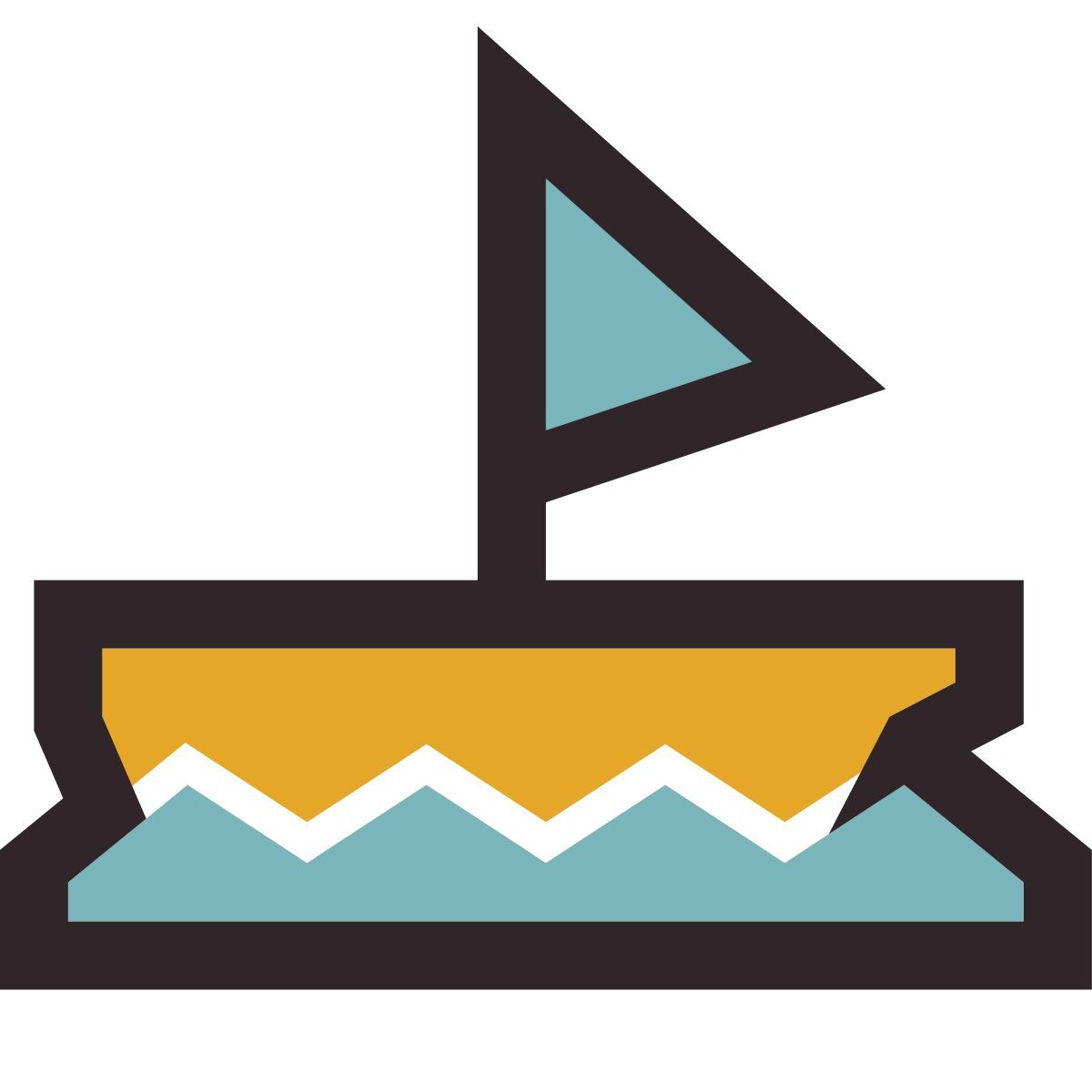 retro style velero pequeño icon