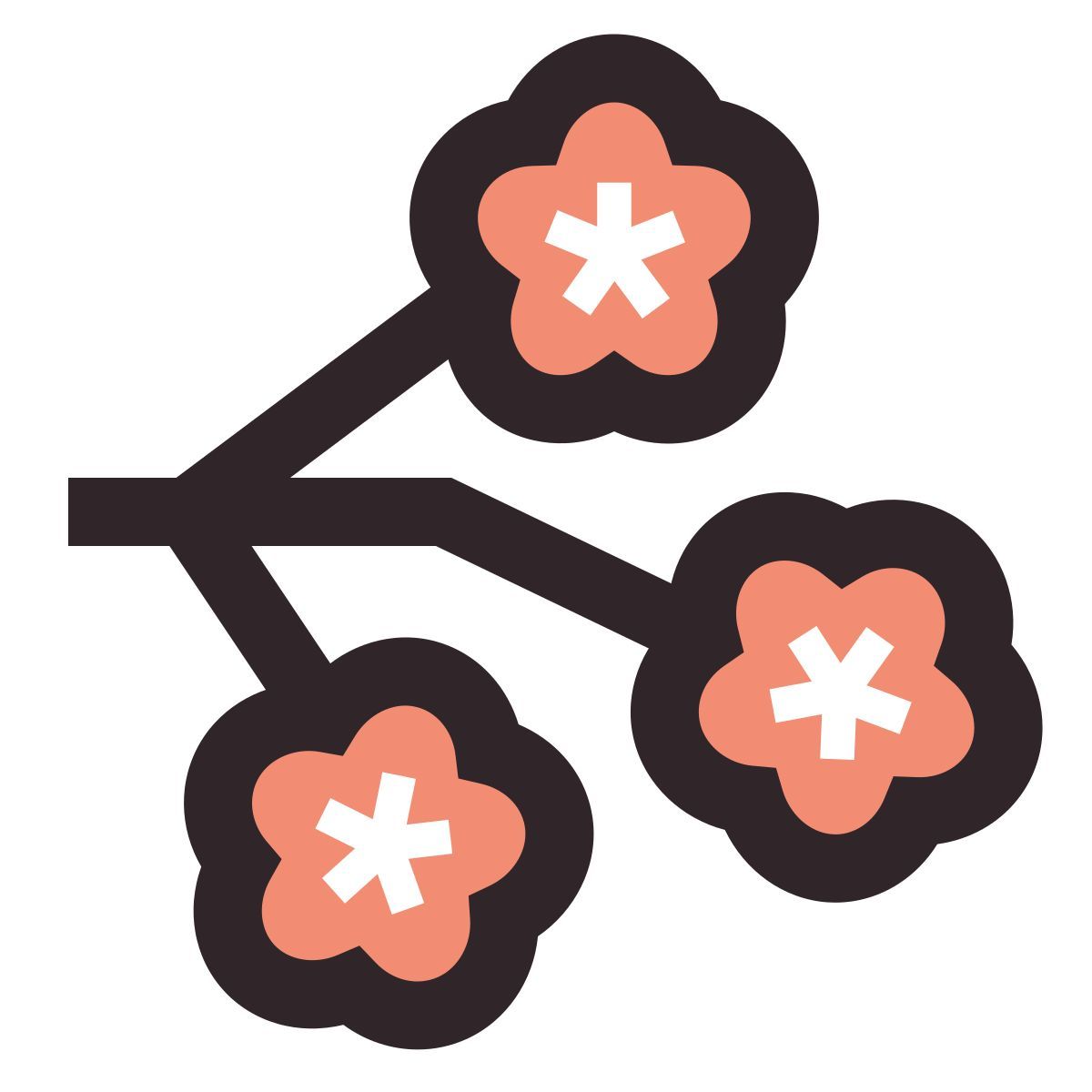 retro style sakura icon