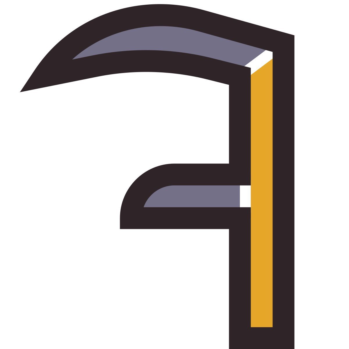 retro style scythe icon