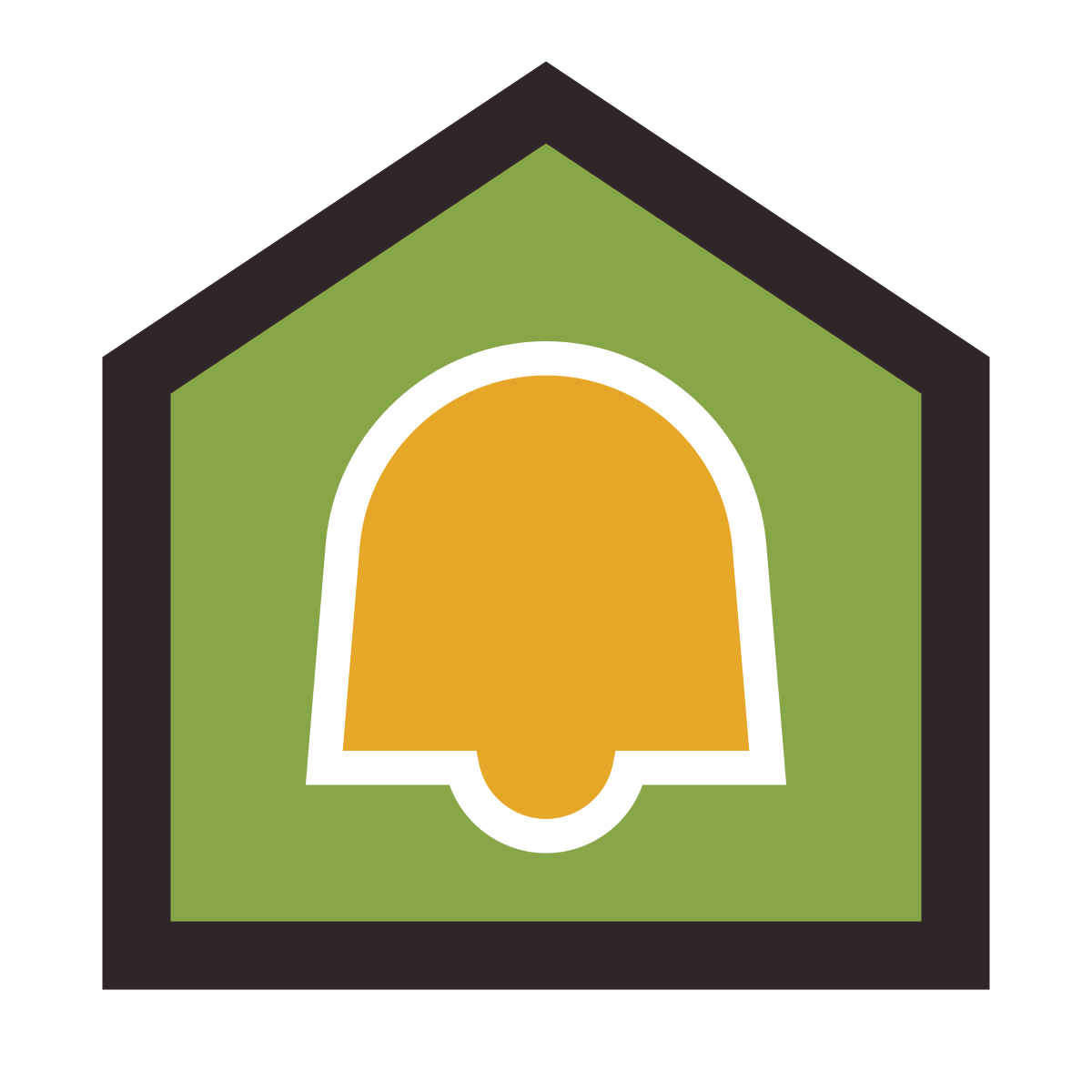 retro style secured by alarm system icon