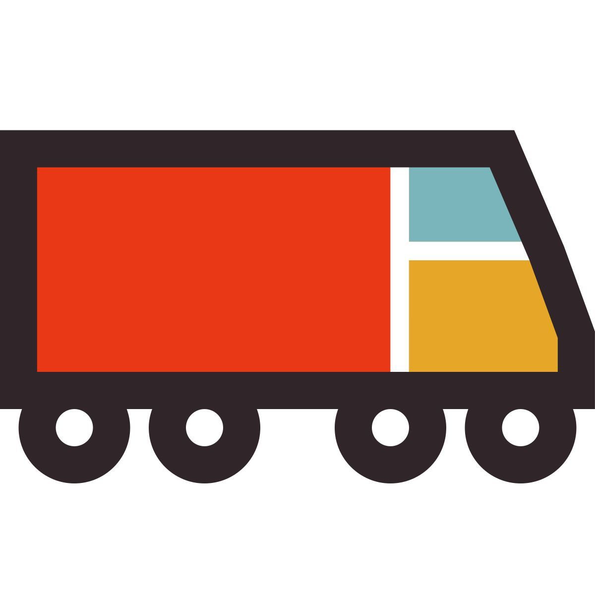 retro style 세미트럭 측면도 icon