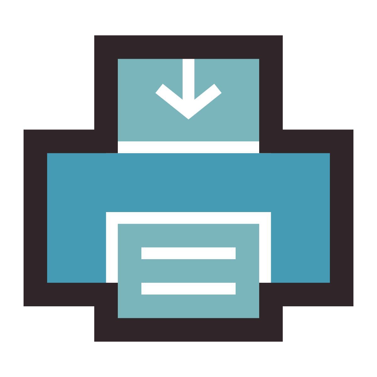 retro style an drucker senden icon