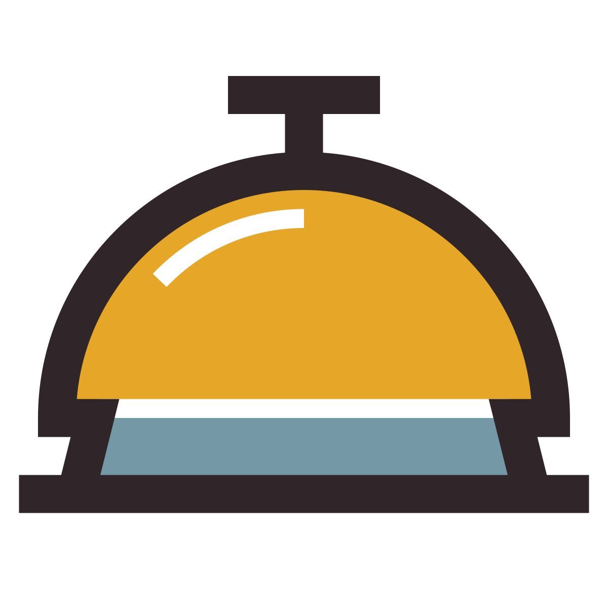 retro style cloche de service icon