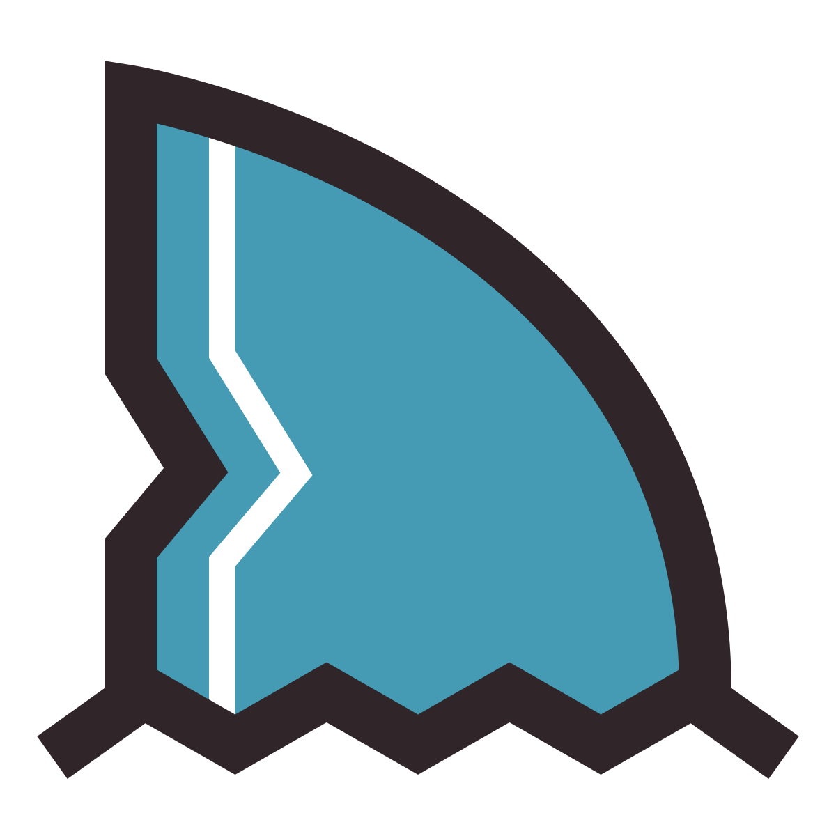 retro style shark icon