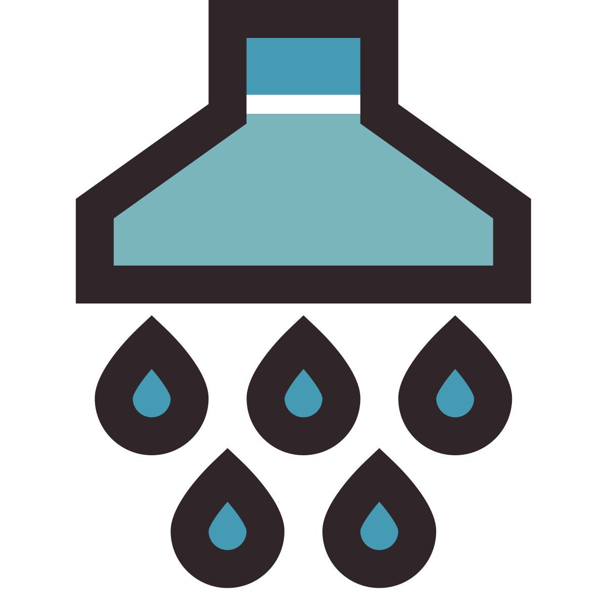 retro style shower icon