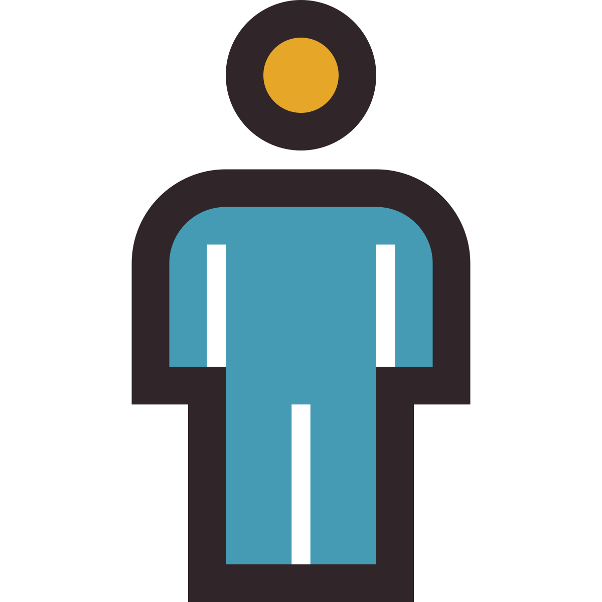 retro style standing man icon