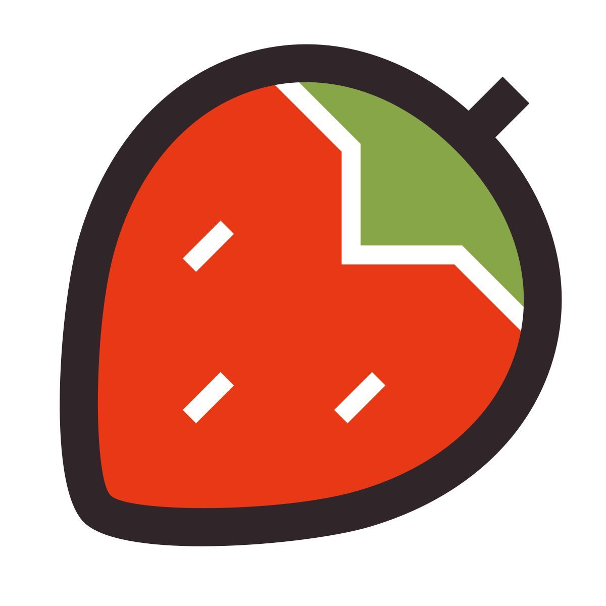 retro style erdbeere icon