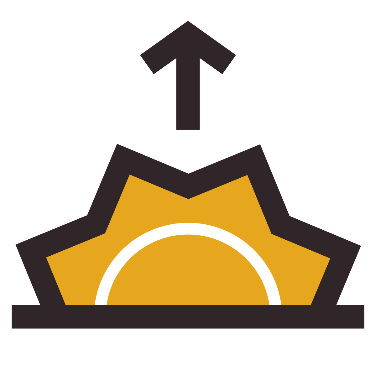retro style sunrise icon
