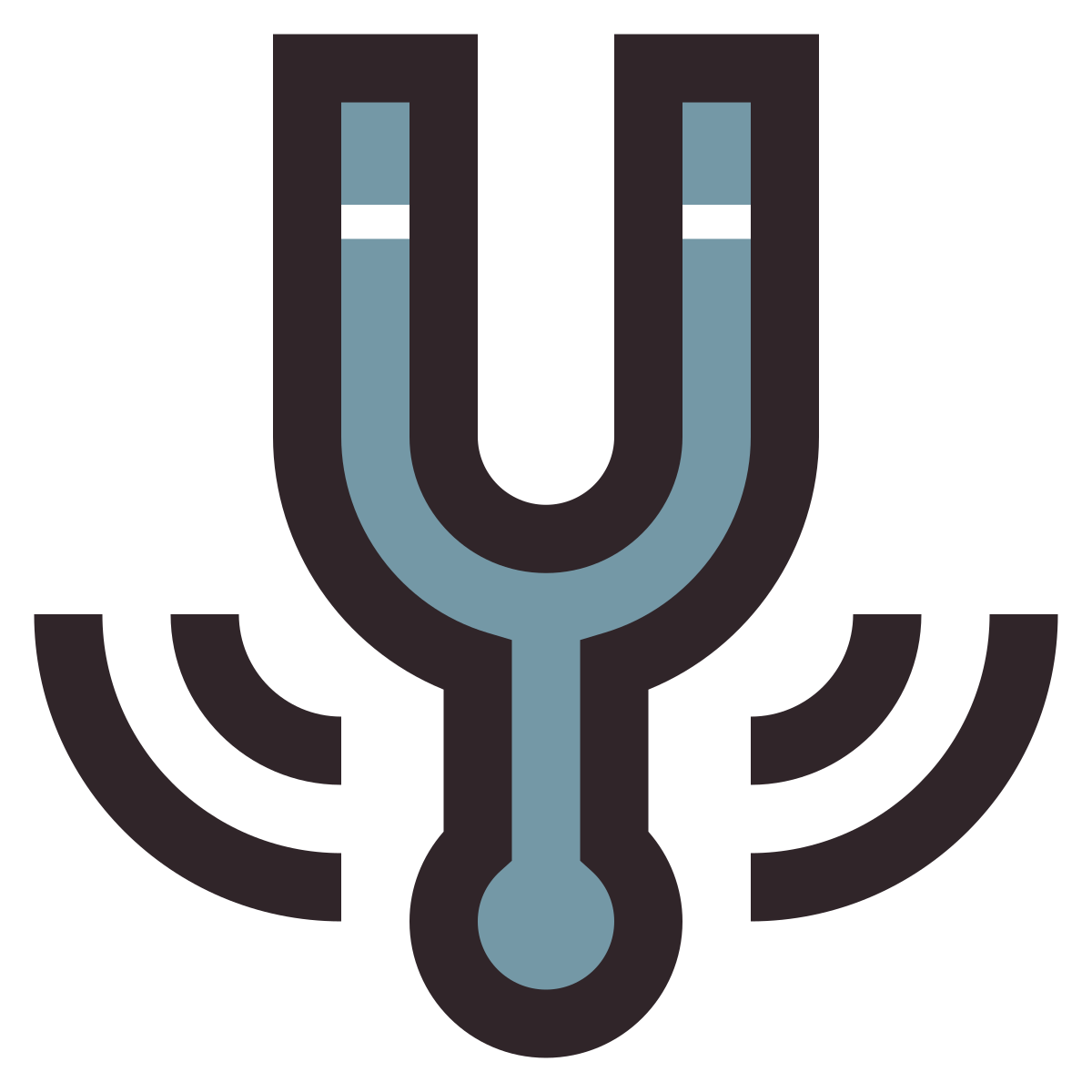 retro style tuning fork icon