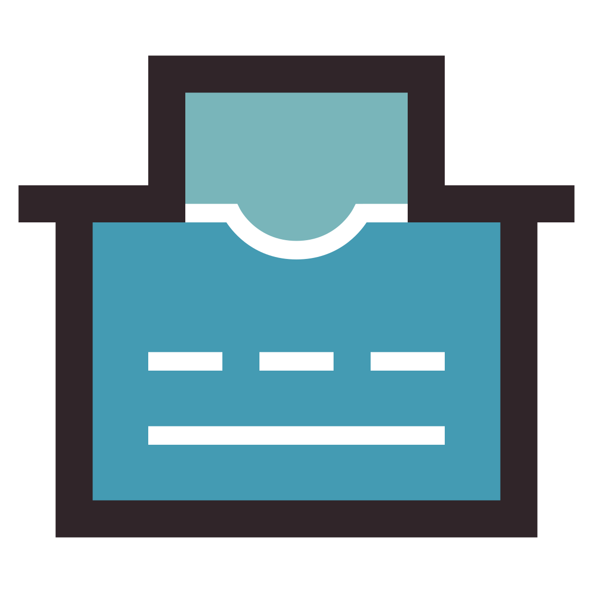 retro style typewriter with paper icon