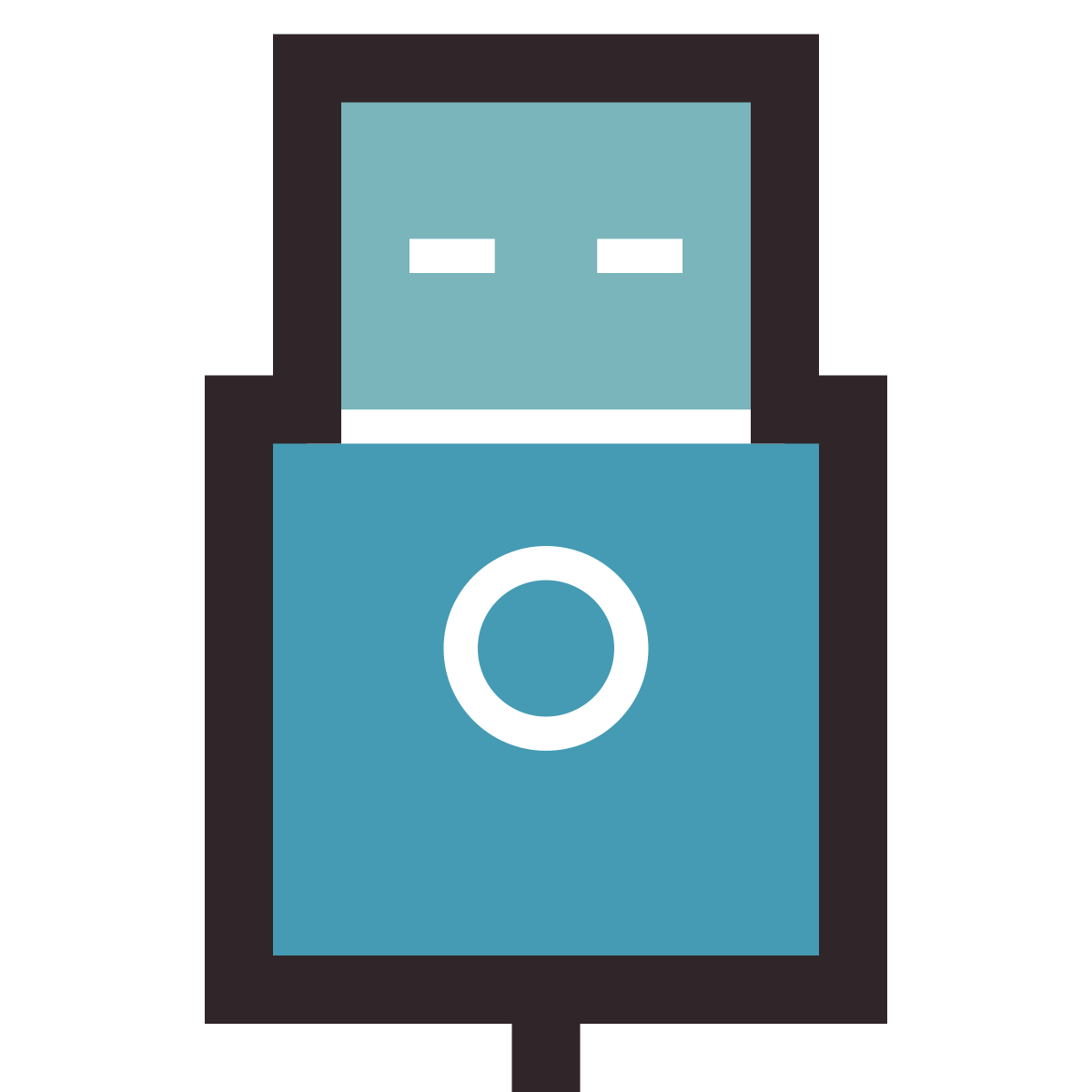 retro style usb on icon