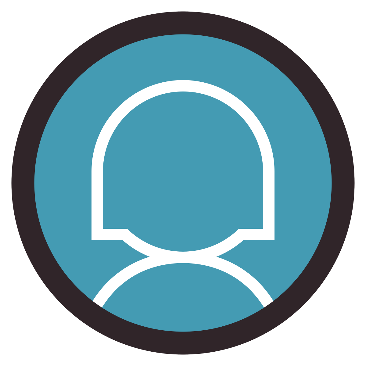 retro style user female circle icon