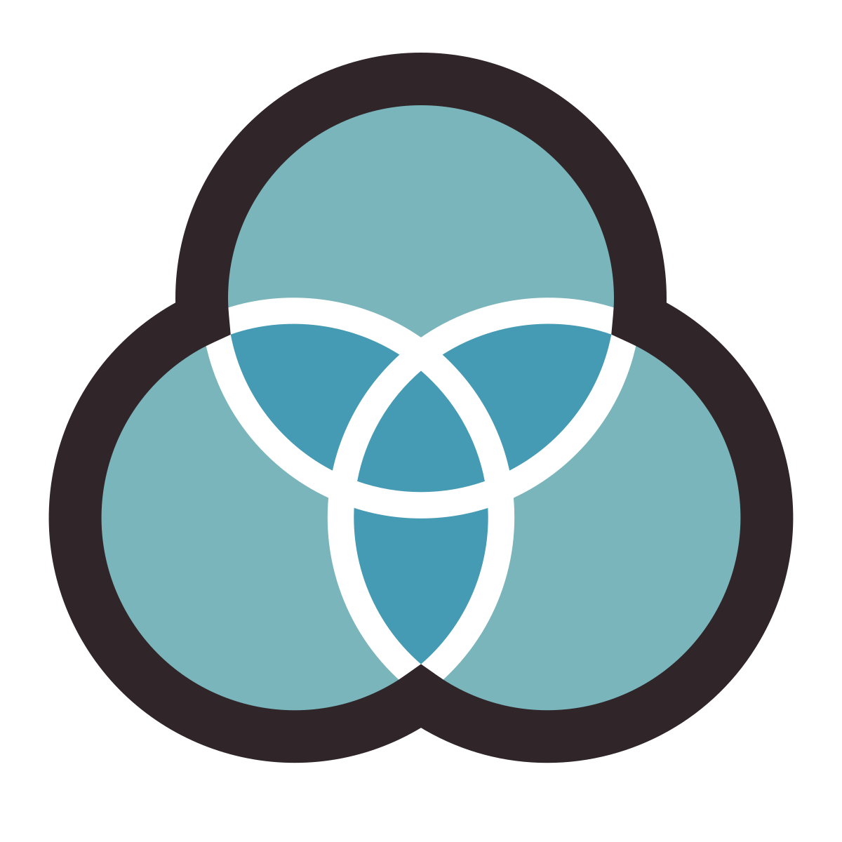 retro style venn diagram icon