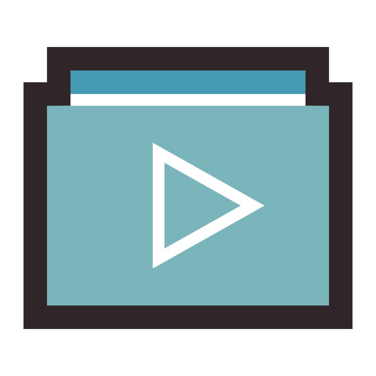 retro style liste de lecture vidéo icon