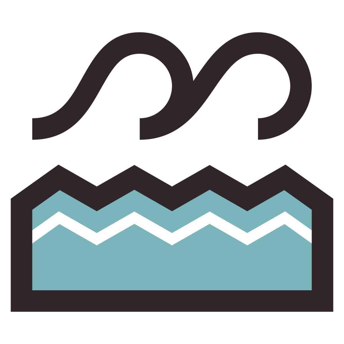 retro style 물 요소 icon