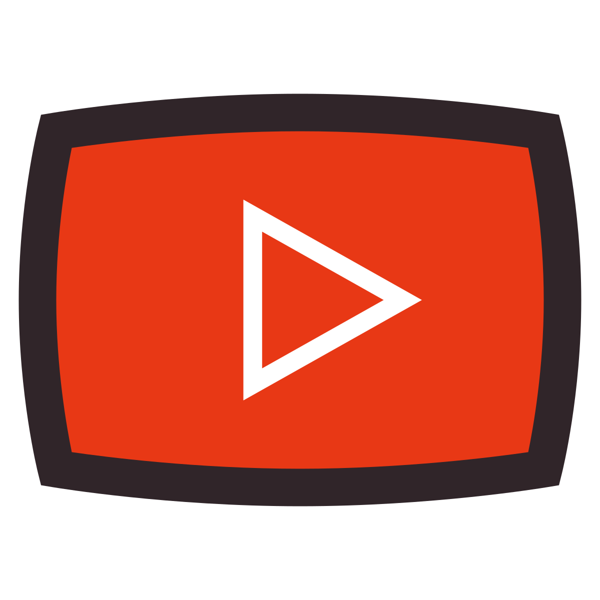 retro style youtube play icon
