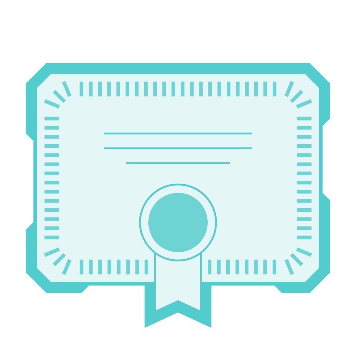 sci-fi style certificate icon