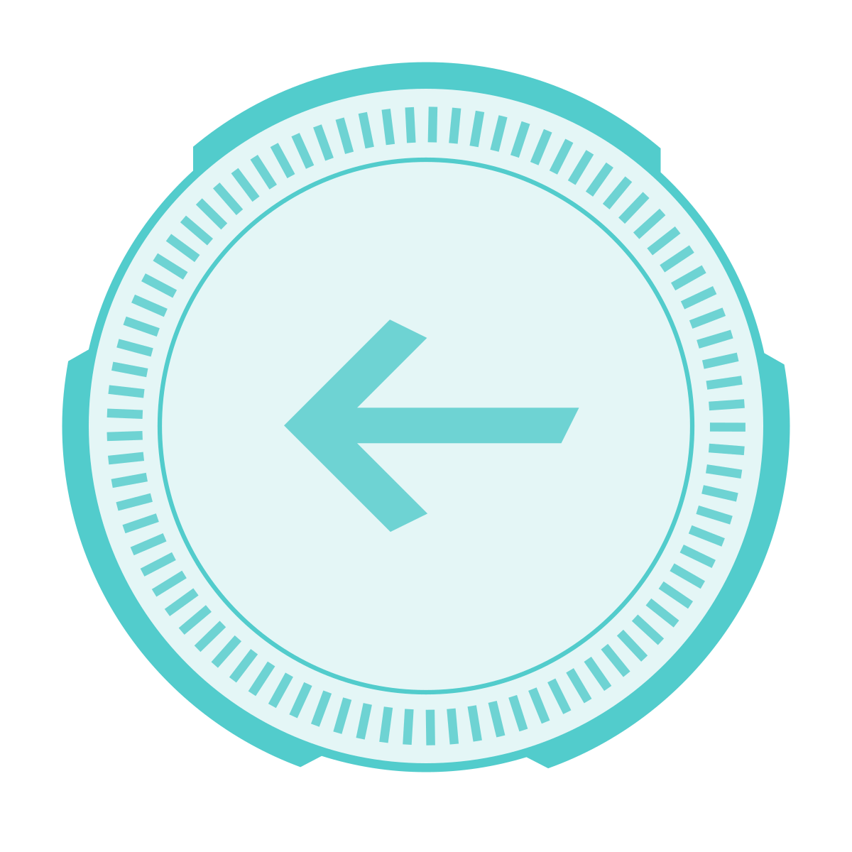sci-fi style circled left 2 icon