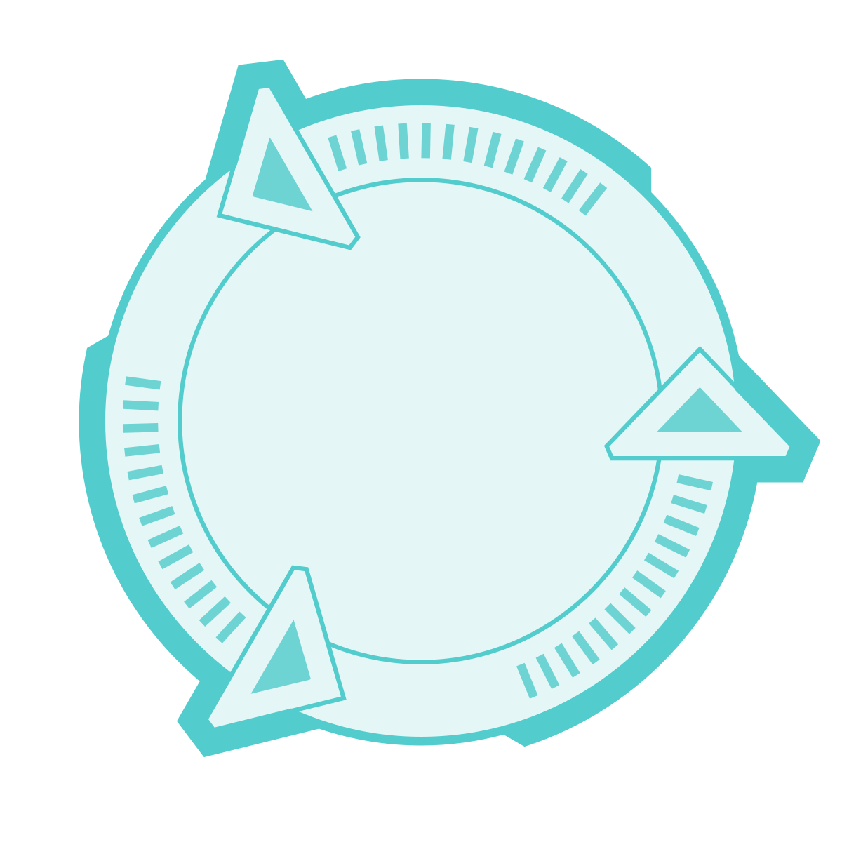 sci-fi style circular arrows icon