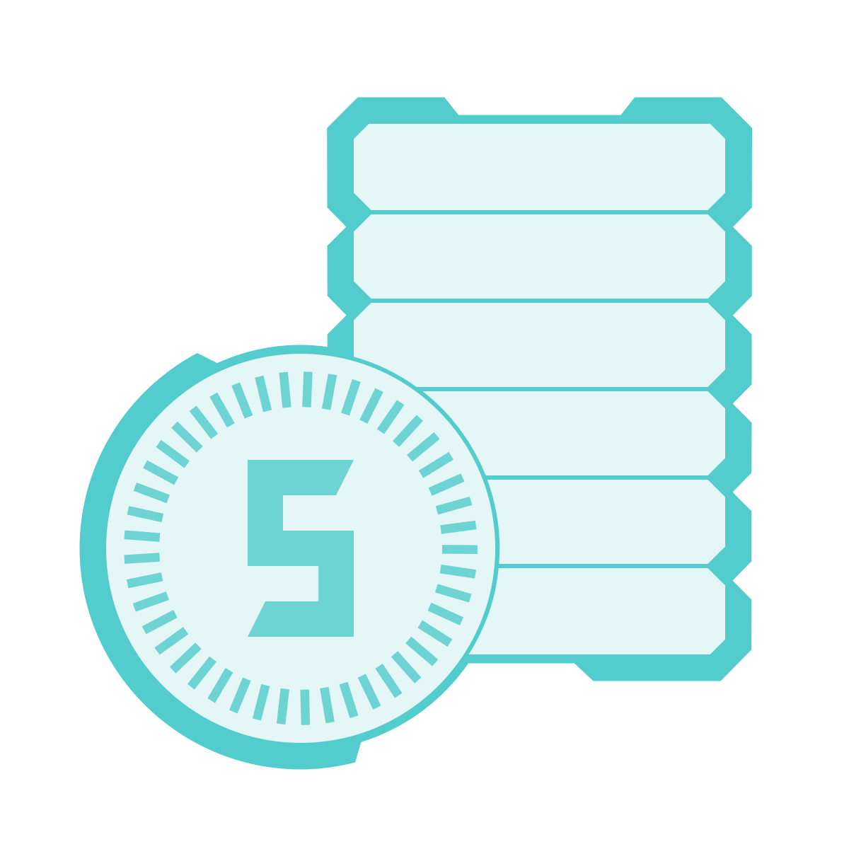 sci-fi style coins icon