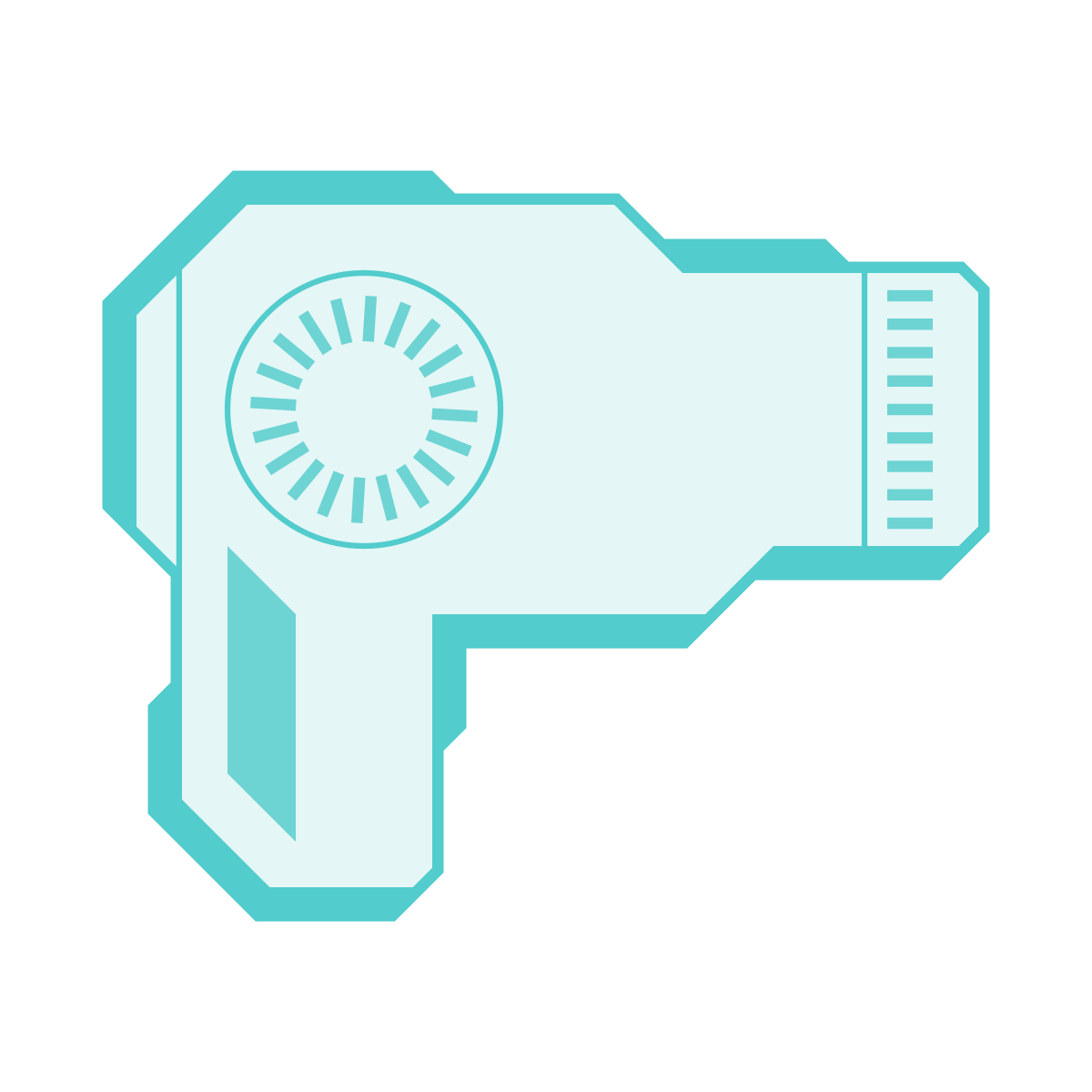 sci-fi style hair dryer icon