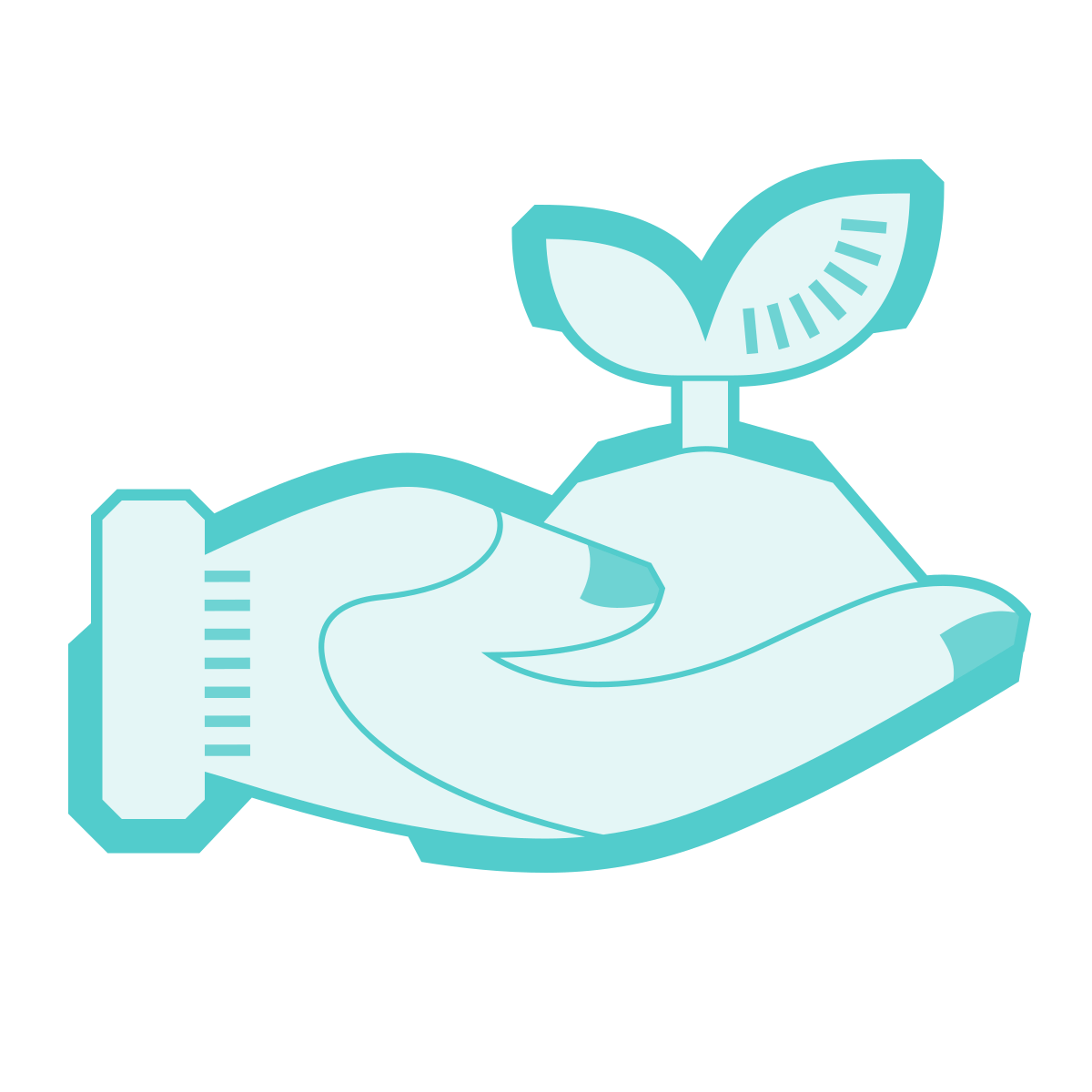 sci-fi style hand planting icon