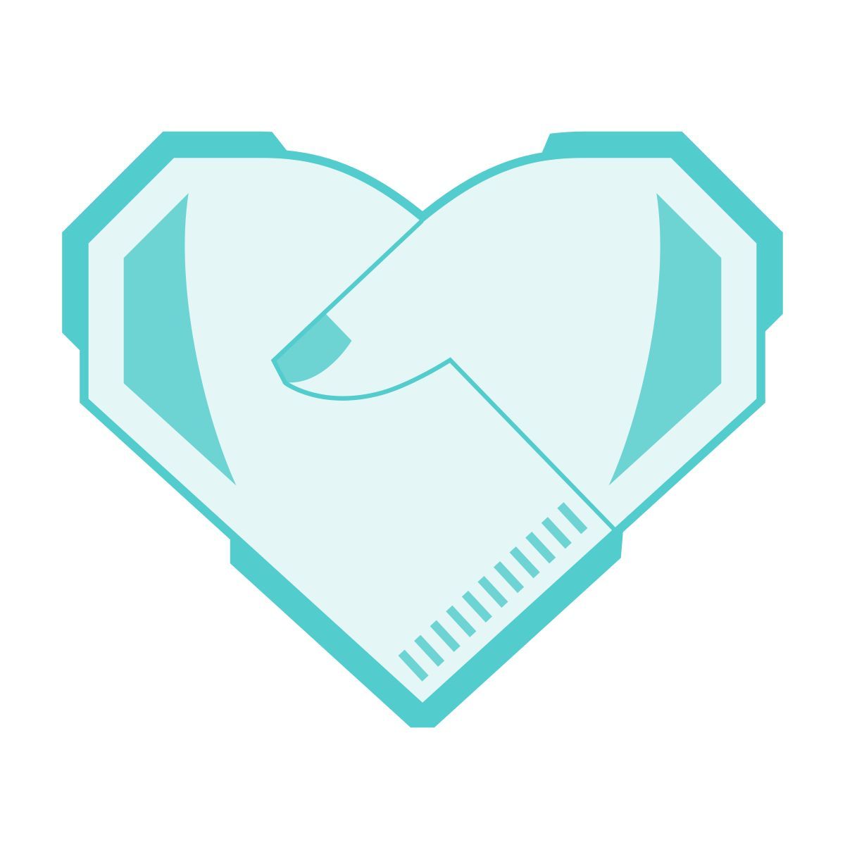 sci-fi style händeschütteln herz icon