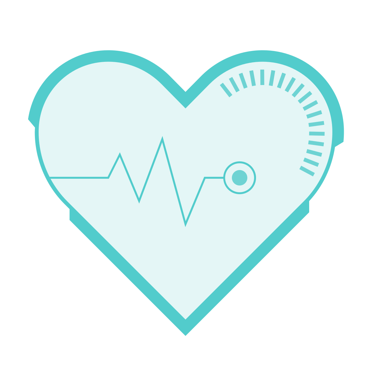 sci-fi style heart with pulse icon