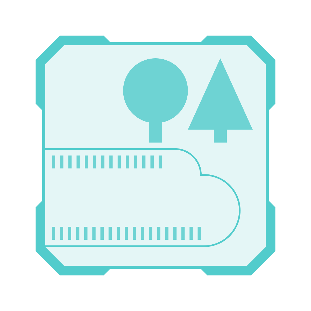 sci-fi style lake icon
