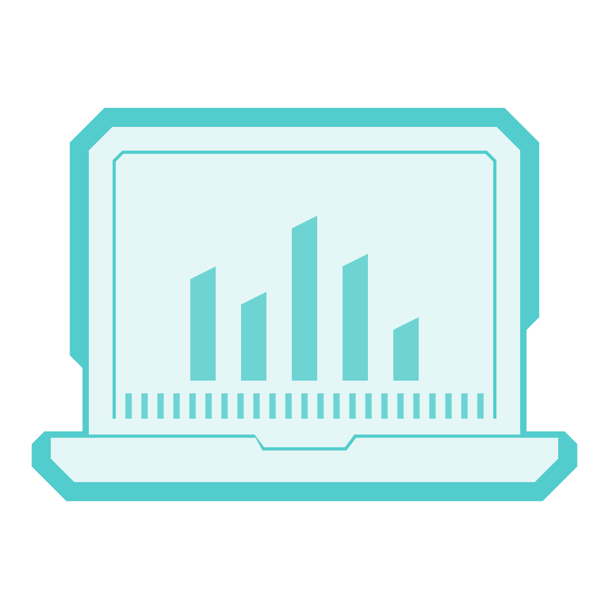 sci-fi style laptop metrics icon