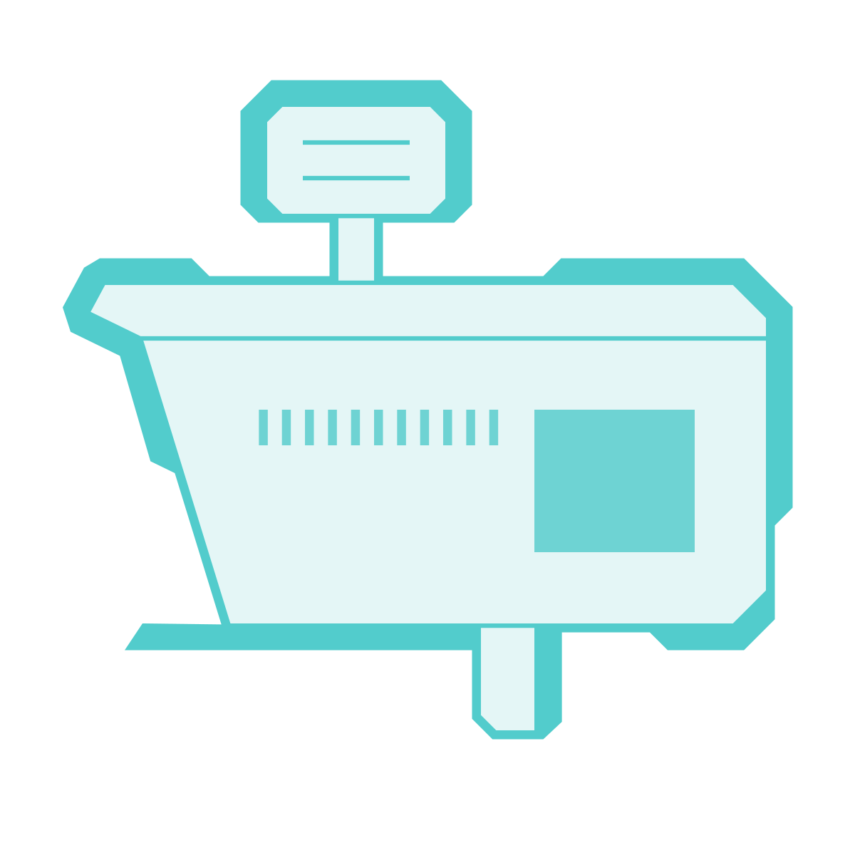 sci-fi style mailbox closed flag up icon
