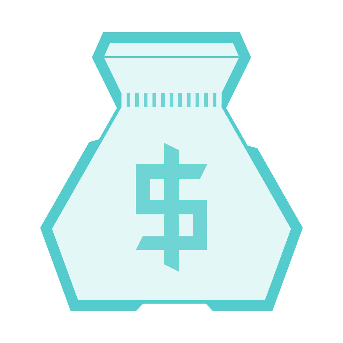 sci-fi style money bag icon