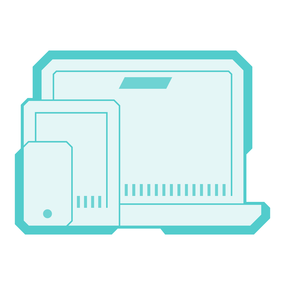 sci-fi style multiple devices icon