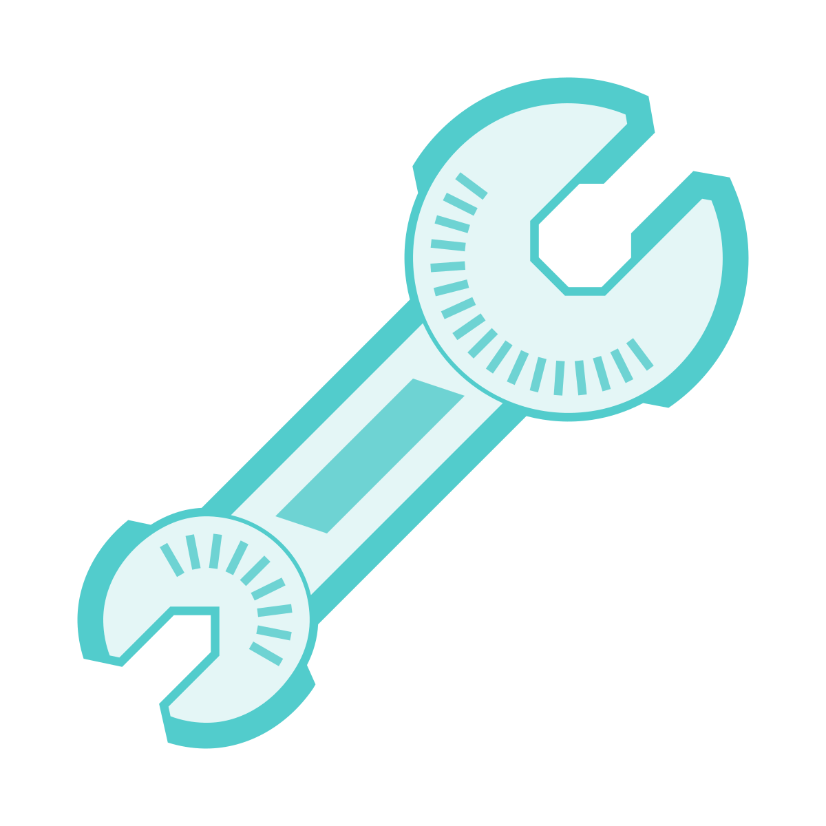 sci-fi style open end wrench icon