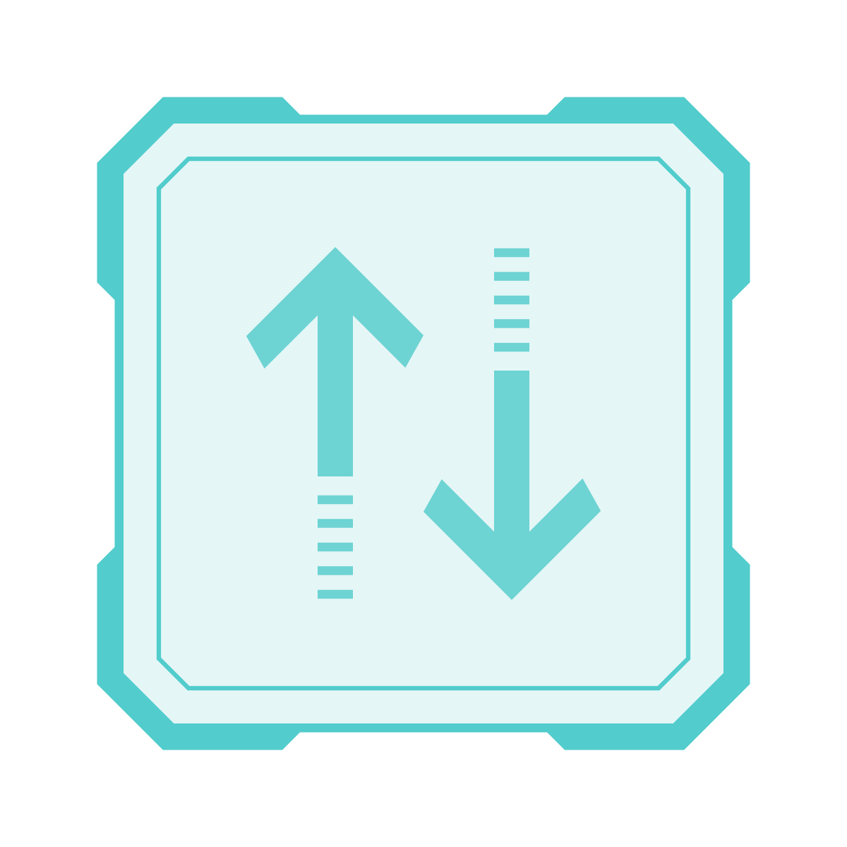 sci-fi style sorting arrows icon
