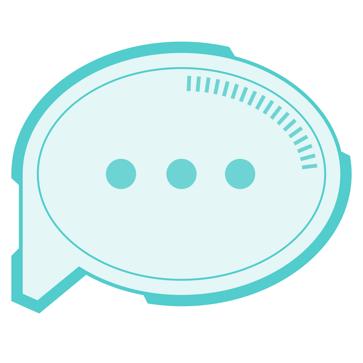sci-fi style speech bubble with dots icon