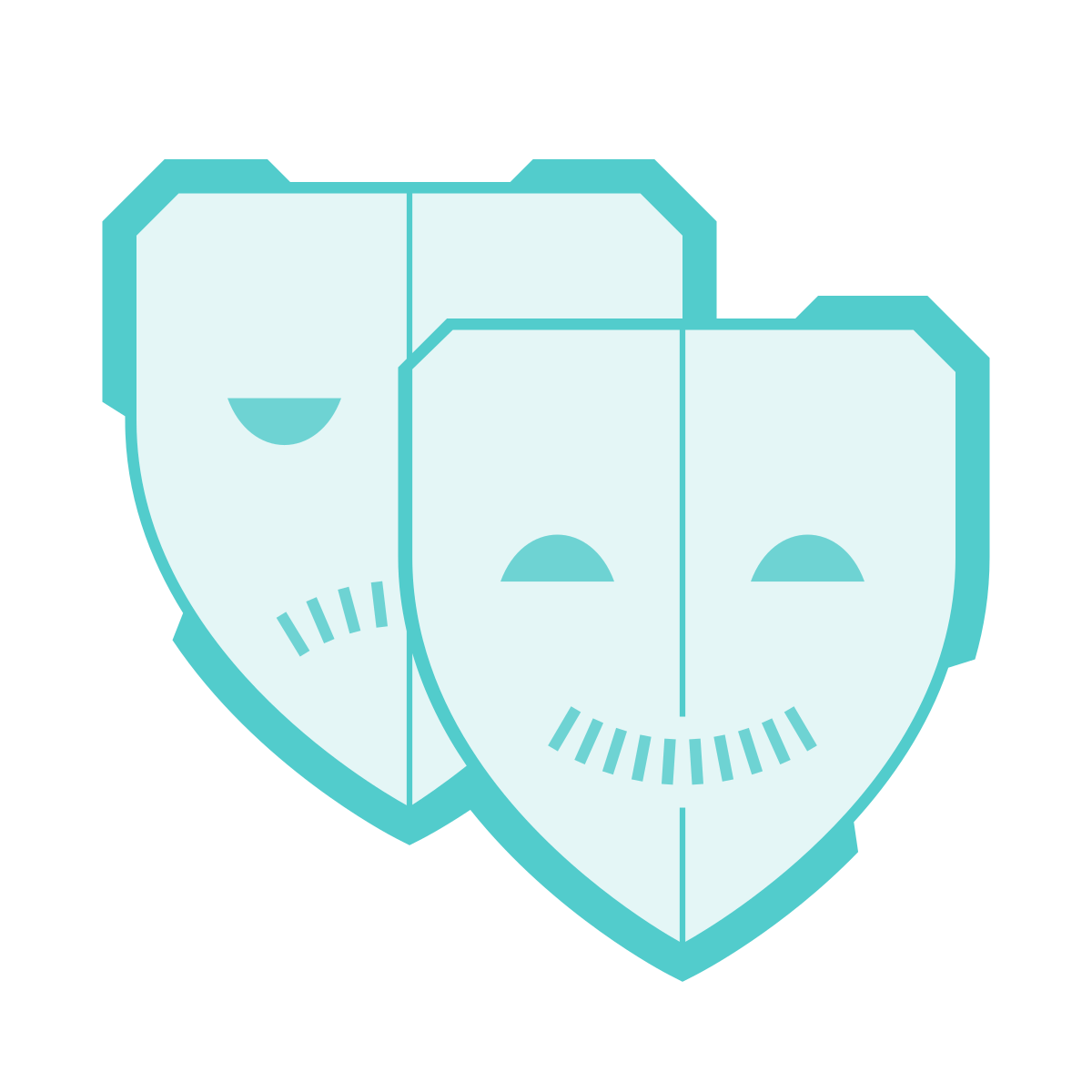 sci-fi style theatre mask icon