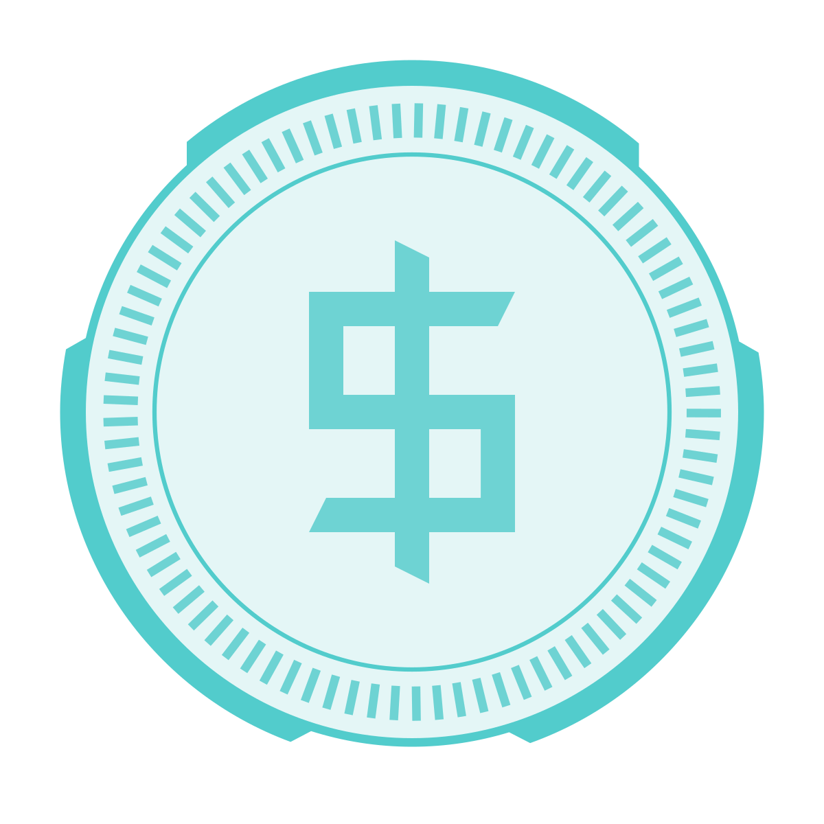 sci-fi style us dollar circled icon