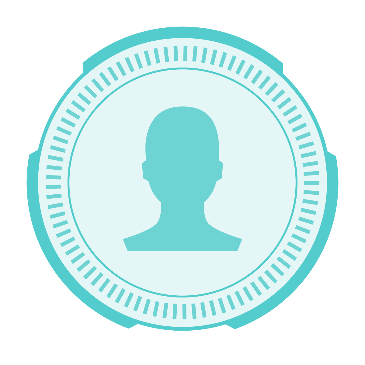 sci-fi style user male circle icon