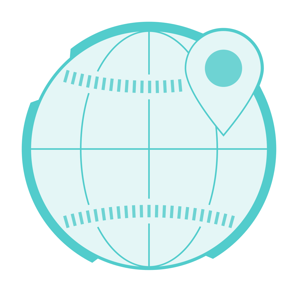 sci-fi style worldwide location icon