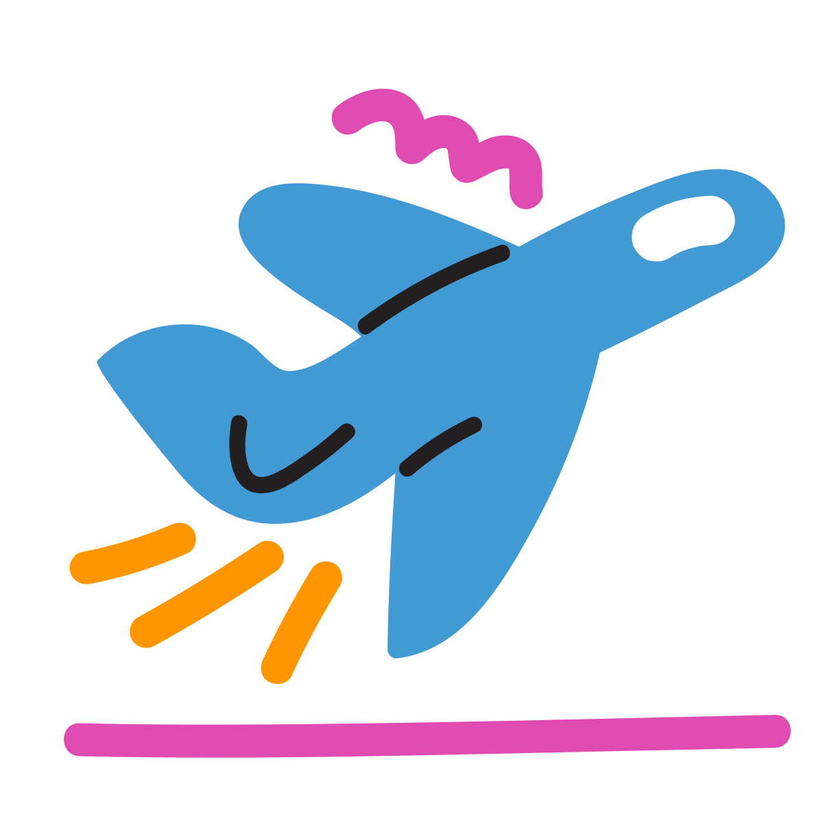 scribby style airplane take off icon