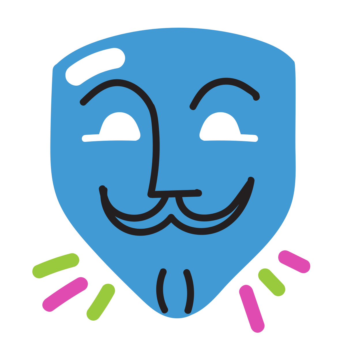 scribby style anonymous mask icon